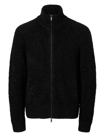 Slhted Ls Knit Relaxed Full Zip Cardigan Black Selected