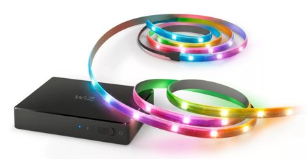 WiZ HDMI sync box med TV lightstrip (55"-65") Støtter 4K ved 60Hz, RGBIC LED-stripe for 55–65-tommers TV-er, app-/stemmekontroll