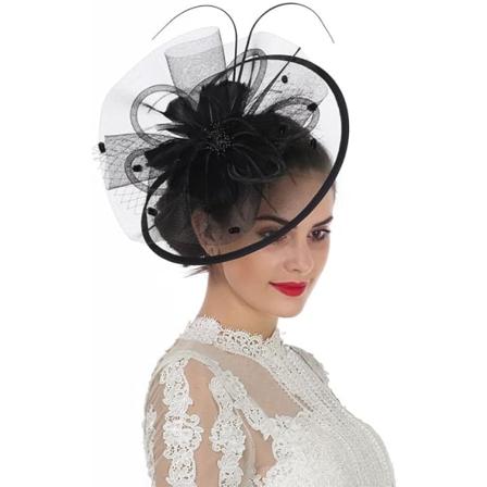 Dame Pige Fascinatorer Hårklemme Hårnål Hat Fjer Cocktail Bryllup Te Selskab Hat Kirke Hårbånd