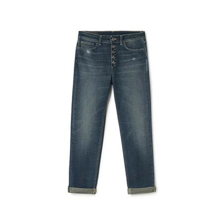 Dondup, Cropped Jeans Blauw, Heren, Maat:W26,leer