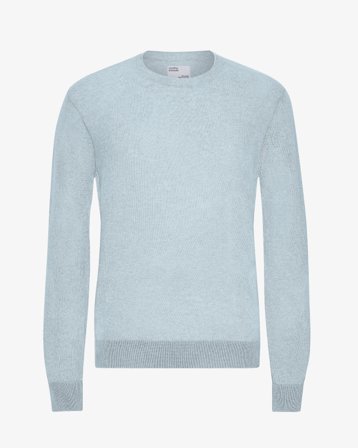Light Merino Wool Crew - Polar Blue S