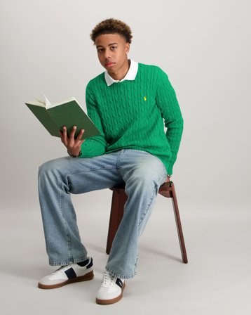 Polo Ralph Lauren Cable-Knit Cotton Sweater Grønn Genser Gutt - Kids Brand Store