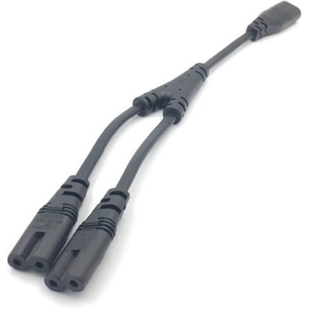 C7 til C8 30cm Skjøteledning IEC Splitter - Hunn til 2 x Hann - Skjøteledning Y Splitter for Figur 8 Strømkabel - TV Strømkabeladapter