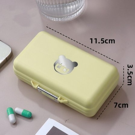 Pilleæske Pilleopbevaringsæske GUL REKTANGEL REKTANGEL