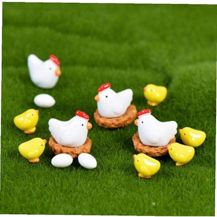 13 kpl Kana-kana-kana-muna-pesä Pieni Laidunpatsas Hahmo Mi