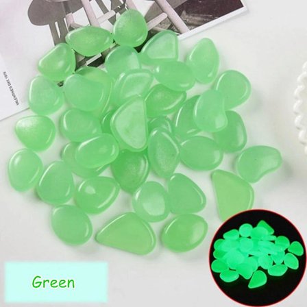 50 stk Glødende Steiner Gløder i Mørket Stein Hage Enkeltsidet Akvarium Glass Vaser Utendørs Hagedekorasjon~0970