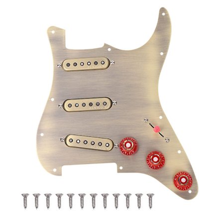 Holdbar SSS ALNICO V Magnet Pickup Loaded Pickguard til ST Style Elektrisk Guitar