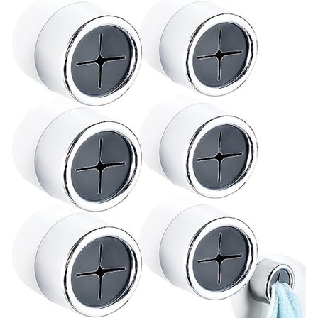 6 stk. Trykhængere til Håndklæde, Selvklæbende Køkkenhåndklædeholder, Runde Væghængte Håndklædehager til Køkkenskab Badeværelse Hjem til Ophængning af
