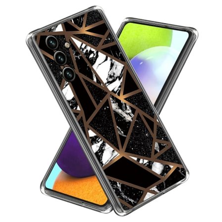 Marmormotiv Samsung Galaxy A34 5G skal - Fragment Av Svart Kakel