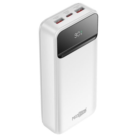 Varavirtalähde 20000mAh USB-C PD 20W / 2 USB 22.5W LCD-näytöllä Max excell Valkoinen