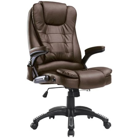 Rootz Office Chair - Vibrating Massage Chair - Massage Chair - Gaming Chair - Computer Chair - Leather - Brown