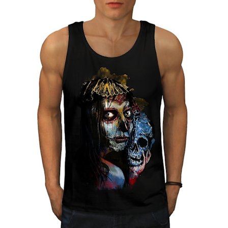 Evil Girl Skull Men Blacktank Top