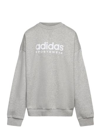 Fleece Crew Sweatshirt Kids Sweat-shirt Genser Grå Adidas Sportswear*Betinget Tilbud