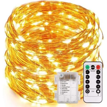 Batteridrevne fe-lys, ECOWHO 10,5M 100 LED varm hvid batteridrevet