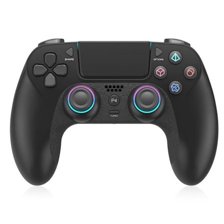 Trådløs controller til PS-4, Game Controller kompatibel med PS-4/Pro/Slim/PC, Gamepad Joystick med dobbelt vibration/6-akset gyrosensor/touchpanel/RG