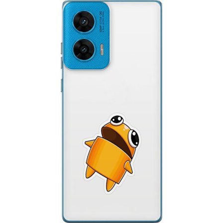 Kompatibel Mobilcover til Motorola Motorola G96 Orange tegnet figur med store øjne og dynamisk pose i legende stil