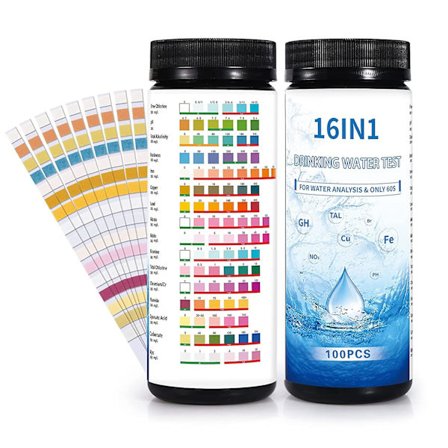 16 i 1 Drikkervands Test Kit 100 stk Vandtest Kit Til Drikkervand Brønd Hane Hjem Vandkvalitet Teststrimler Til Bly Ph Klor Hårdhed Brom