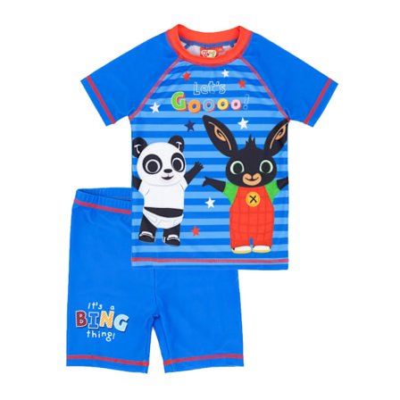 Bing Bunny Boys Pando Contrast Swim Set 12-18 Månader Blå/Röd/B