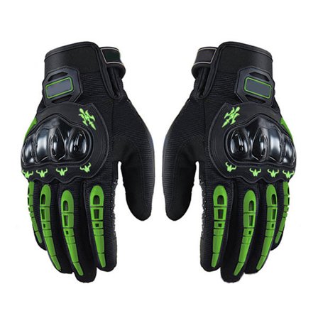 Fuld Finger Touchscreen Motorcykelhandsker Åndbar Fuld Hånd Grøn
