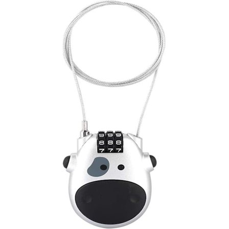 Polkupyörän yhdistelmälukko, kompakti vaijerilukko, 3-numeroinen koodilukko, vedettävä