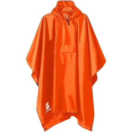 3-i-1 Multifunksjonell Regnponcho Voksen 85,8 x 55,5 tommer Polyester Utendørs Regnklær - Vanntett Regnjakke, Solskjermduk, Telttjordsmatte