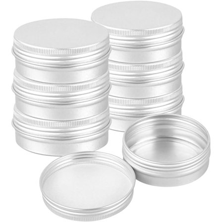 10 stk. 25 ml Runde Sølv Aluminiumsbokser med Skrulokk - Kosmetikkbeholdere for DIY Håndverk, Lyslaging, Reiselagring, Sminke