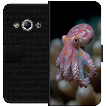 Kompatibel Tegnebogsetui til Samsung Galaxy Xcover 3 Farverig blæksprutte undervandsfoto med detaljeret tekstur makrofotografering af marine dyr perf