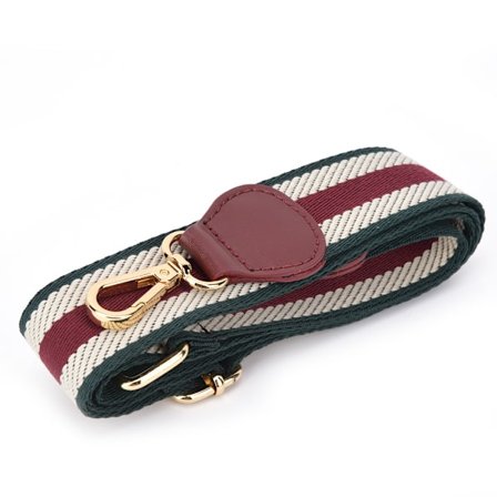 Læder Håndtaske Justerbar Skulderrem Udskiftningsbælte DIY Tilbehør 3,8 cm Mørkegrøn Mørkerød