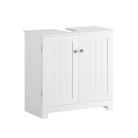 SoBuy Underskab til vask med 2 døre i hvid 60x30x60cm, moderne BZR18-W