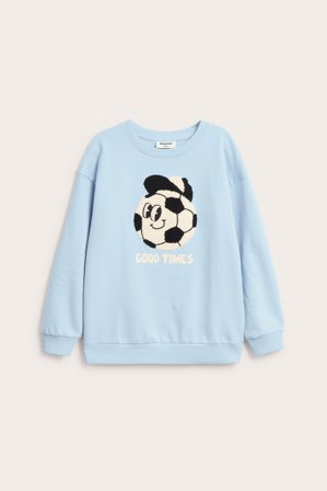 Kappahl | Bluza z aplikacją z motywem piłkarskim Jasnoniebieski 110/116 | Jasnoniebieski