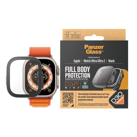 Panzer Full Body Apple Watch Ultra | 49mm Black Screen Protector PanzerGlass - High quality tempered glass screen protector