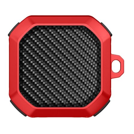 Samsung Galaxy Buds2 / Buds Pro / Live hiilikuituinen kotelo - Musta / Punainen