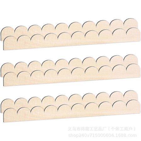 12 stk. Trækantliste: Bølget Ubehandlet Dekorativ Kant Trælister - Til DIY-håndværk Vægskabs Hylde Dørkarme Boligindretning