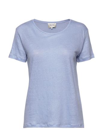 Peony O-Neck Tee T-shirts & Tops Short-sleeved Sininen Second Female