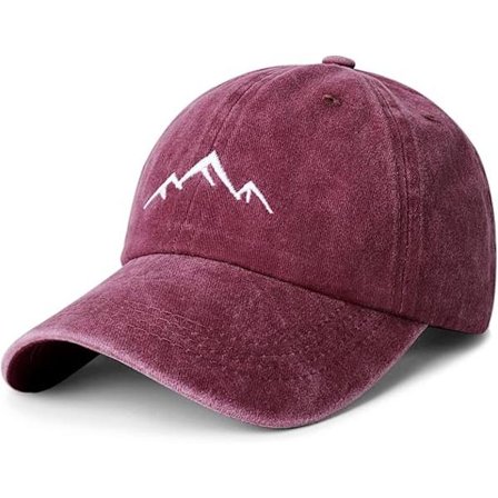 Baseballcaps for menn - Peak Broderi Baseballcaps, Klassisk Vasket Vintage Avslappet Passform Pappa Caps Justerbar Rem. Rød