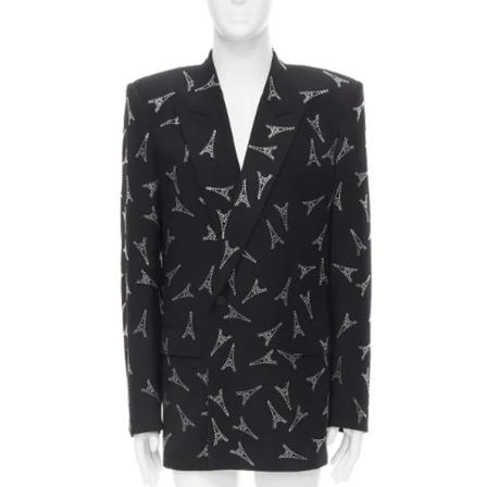 Balenciaga Vintage, Pre-owned Jackets Zwart, Dames, Maat:S,Viscose