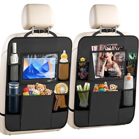 Två - 2-pack förvaringsväskor för baksätet - med pekskärmshållare för surfplatta - 6 förvaringsväskor