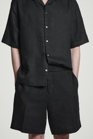 COS Homme Short Taille Élastiquée En Lin in Noir