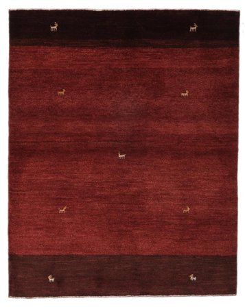 Hand Knotted Persian Gabbeh Persia Rug 155X192 Black/Dark Red