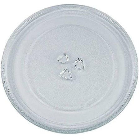 Yleiskäyttöinen mikroaaltouunin lasinen pyörivä alusta, jossa on 3 kiinnikettä, 245 mm