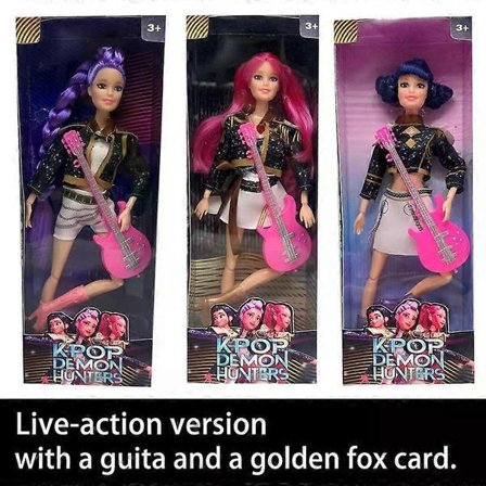 Kpop Demon Hunters Live-Action Figur Leke Rumi Mira Zoey Temasang med Fargerike Lys Bursdagsgaver til Jenter