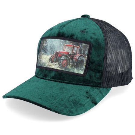 Calza Pennello - Green - trucker - Cap - Abandoned Tractor Velvet Green/Black A-Frame Trucker - Hatstore