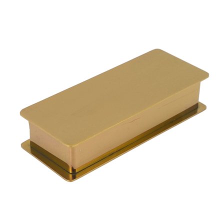 Rektangulær tandstikholder i rustfrit stål med låg til hjemmebar, hotel, restaurant, guld