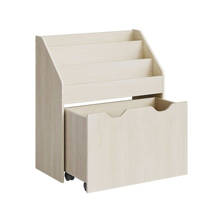 Rootz barnhylla - Bokhylla för barn - Leksaksförvaring - MDF-spånskiva - Havregryn Beige - 29,5 cm x 62,5 cm x 70 cm - 28 cm x 59,5 cm x 37 cm - 13,5