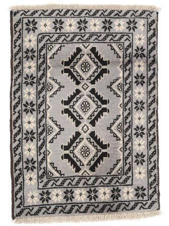Handgeknüpft Persischer Belutsch Teppich 62X88 Schwarz/Orange