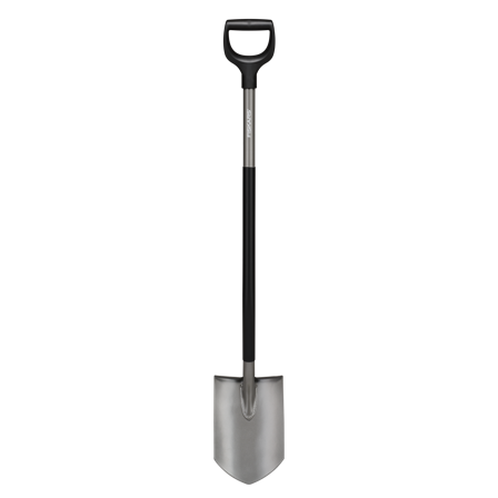 Fiskars Ergonomic 1066708 Spade spetsig, grå, Trädgårdsredskap