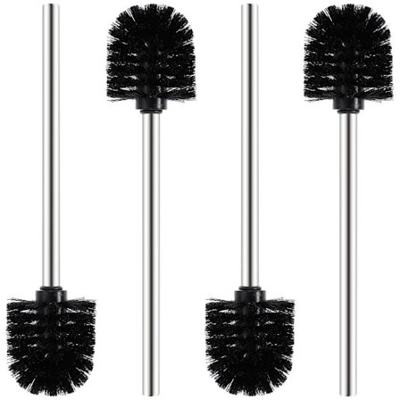 Toiletbørste, sorte toiletbørster (4-pak)