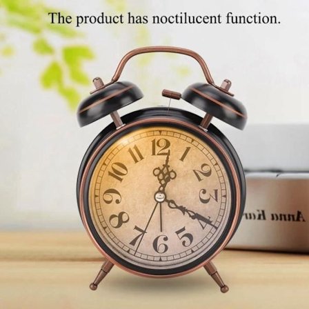 Retro Mekanisk Vækkeur med Dobbelt Klokke i Metal - VGEBY