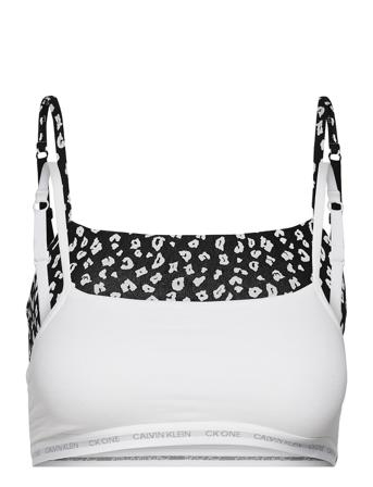 Unlined Bralette 2Pk Lingerie Bras & Tops Soft Bras Tank Top Bras Valkoinen Calvin Klein