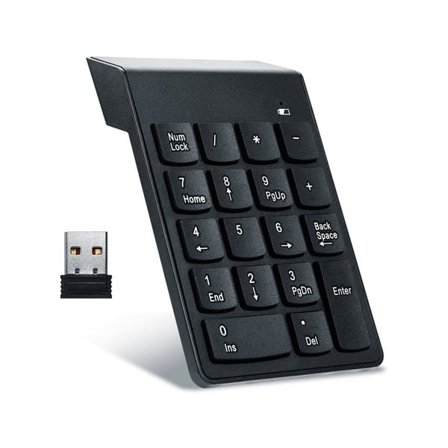 Trådløst Numerisk Tastatur – 18-tasters Numpad med USB-nanomottaker for PC og Laptop